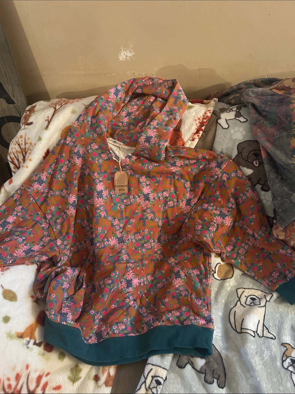 NATURAL LIFE Floral & Multicolor Teddy Jacket Trio - Pink, Purple, Brown - Picture 2 of 4